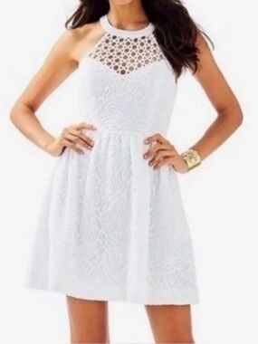 NWT Lily Pulitzer Kinley Dress Resort White Tropical Fruit Lace Size 00